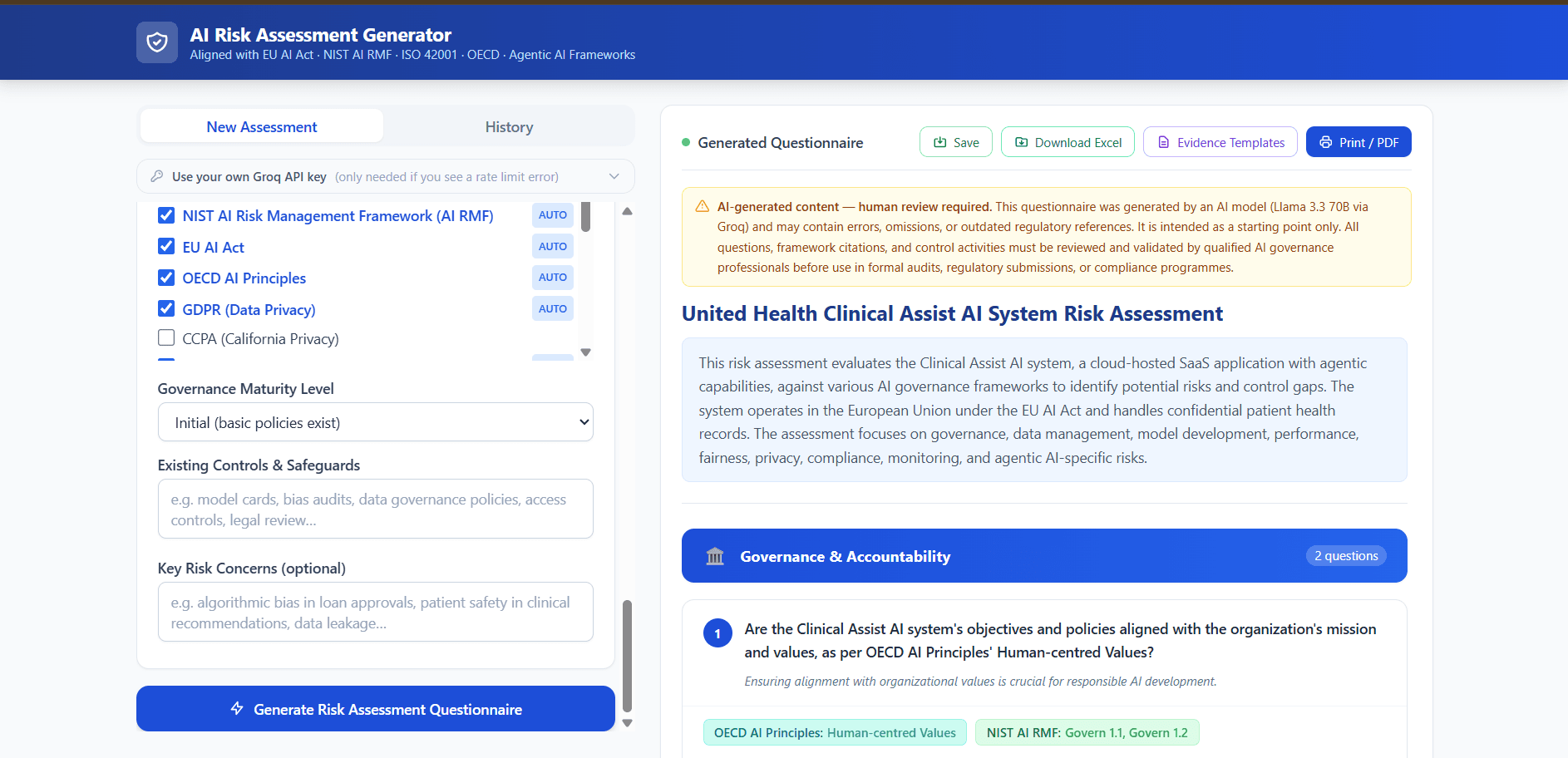 Beyond the Checklist: A Phase-wise AI Risk Assessment Tool for Agentic and Generative AI Systems
